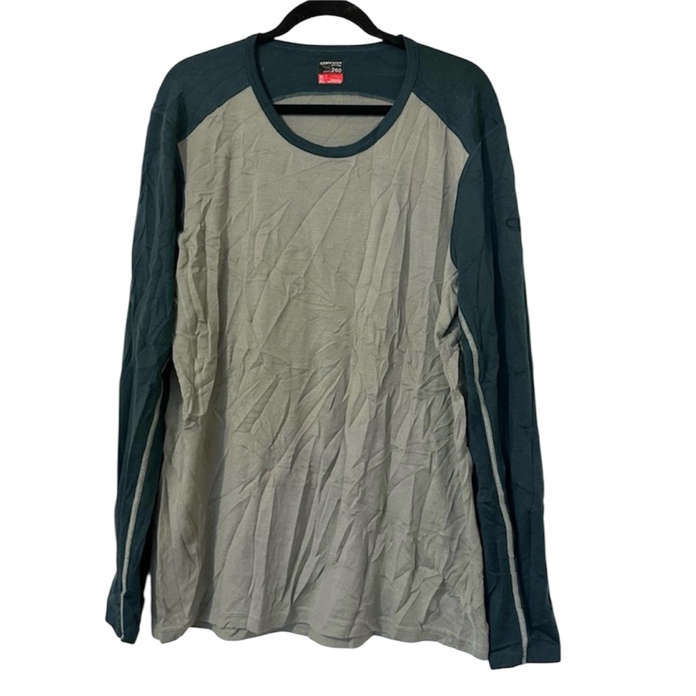 Icebreaker Merino Wool Bodyfit 260 Long Sleeve Top Mens XL Green